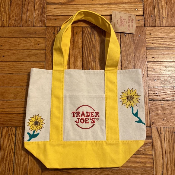 trader joes Handbags - Trader Joe’s hand painted mini tote! 🌻
